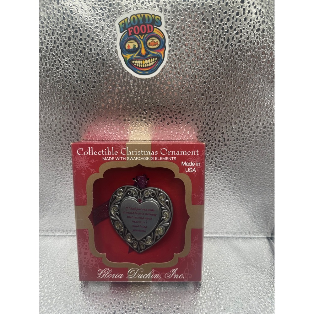 Gloria Duchin‎ Collectible Heart Christmas Ornament Made with Swarovski Elements